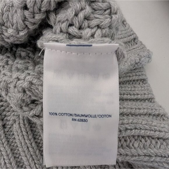 Lands End Cable Knit Drifter Turtleneck Womens Size Medium Gray Chunky Fisherman - Picture 4 of 9